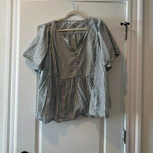 MOVING SALE⚡️ MAKE ME AN OFFER⚡️ Madewell Courtyard Flutter Sleeve Top